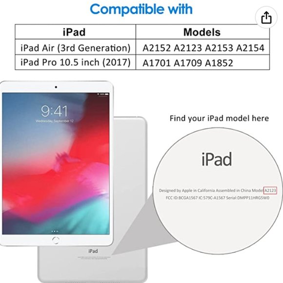 iPad cover for iPad Air 3, iPad Pro 10.5 - Picture 3 of 9